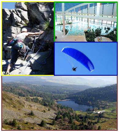 Escalade, piscine, parapente...